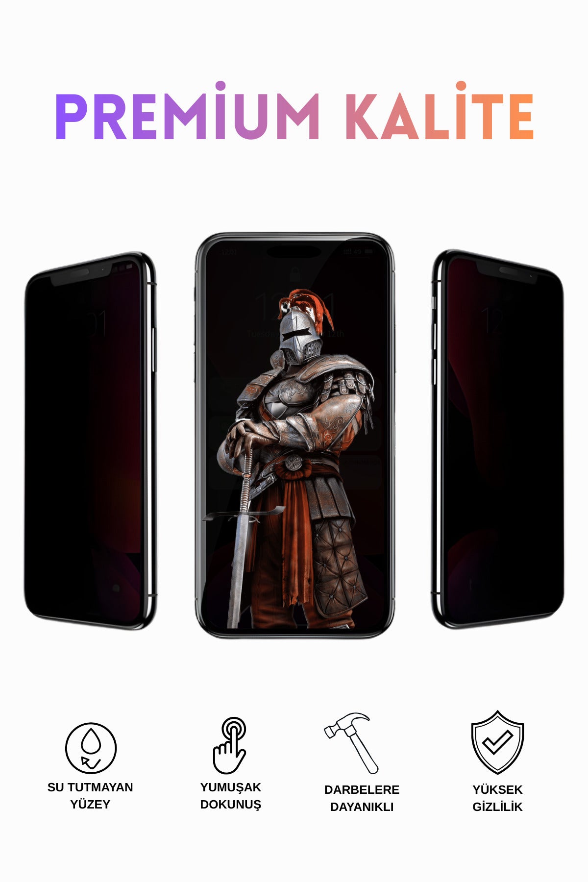 iPhone 12 Pro Max Uyumlu Premium Hayalet 9H Kırılmaz Cam Ekran Koruyucu