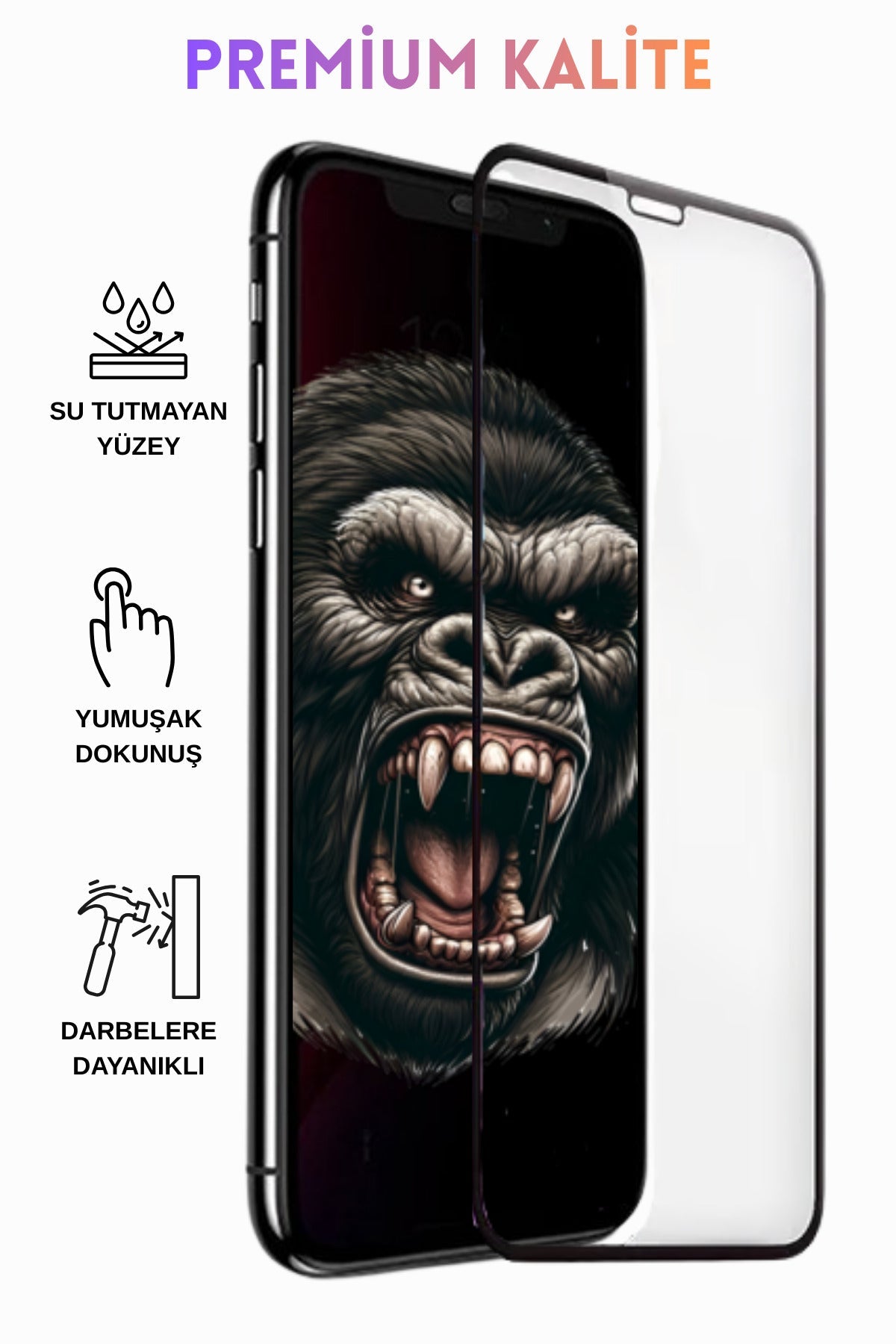 iPhone 14 Pro Max Uyumlu 9H Kırılmaz Cam Ekran Koruyucu